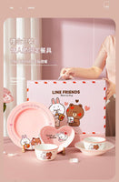 LINE FRIENDS 情人節輕奢陶瓷餐具套裝