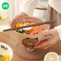 LINE FRIENDS 斗笠沙拉碗 🍜🥗 拉麵碗 🐻✨